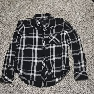 Rails HUNTER Black and White Plaid Button-Up Shirt